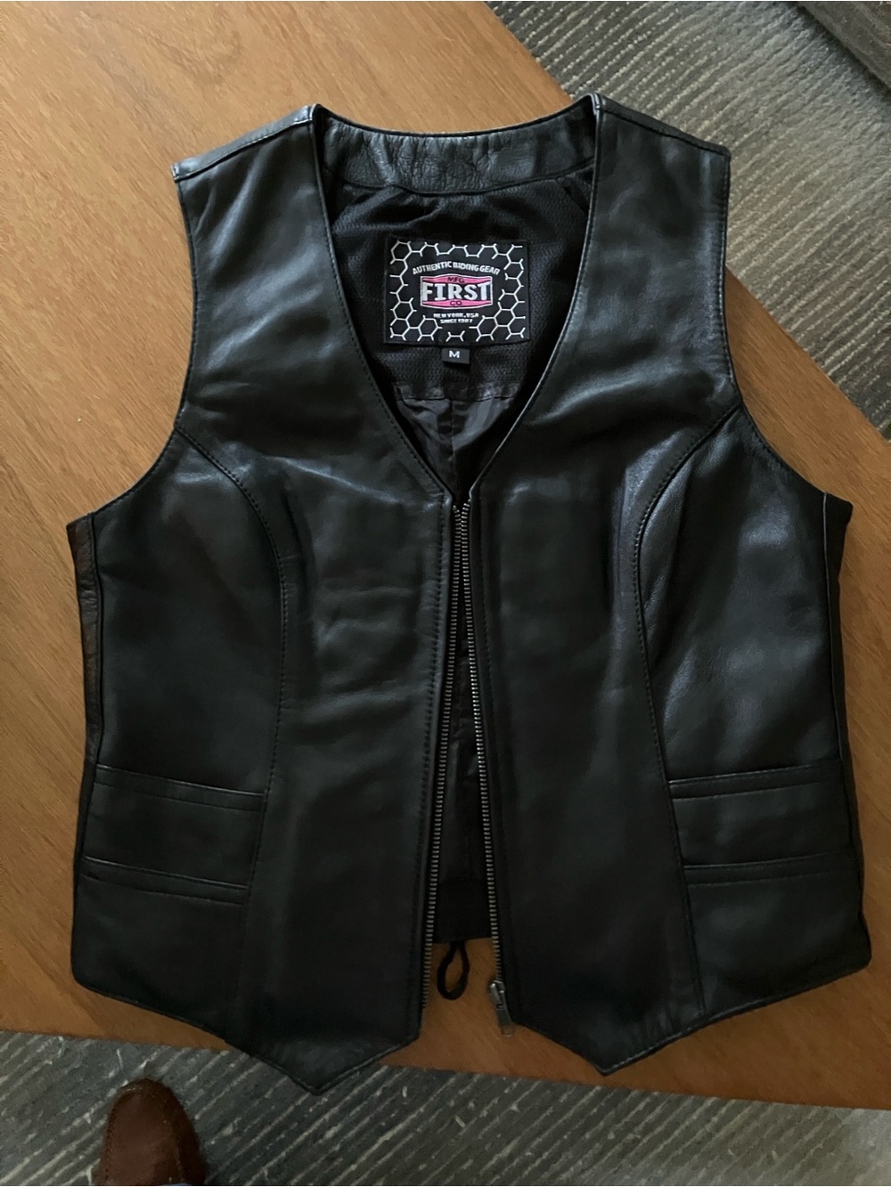 Butter Soft Leather Women’s Zip Up Motorcycle Vest